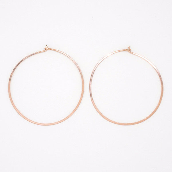 Rose Gold Round Hoops - E1688