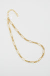 chunky gold filled long and short chain necklace