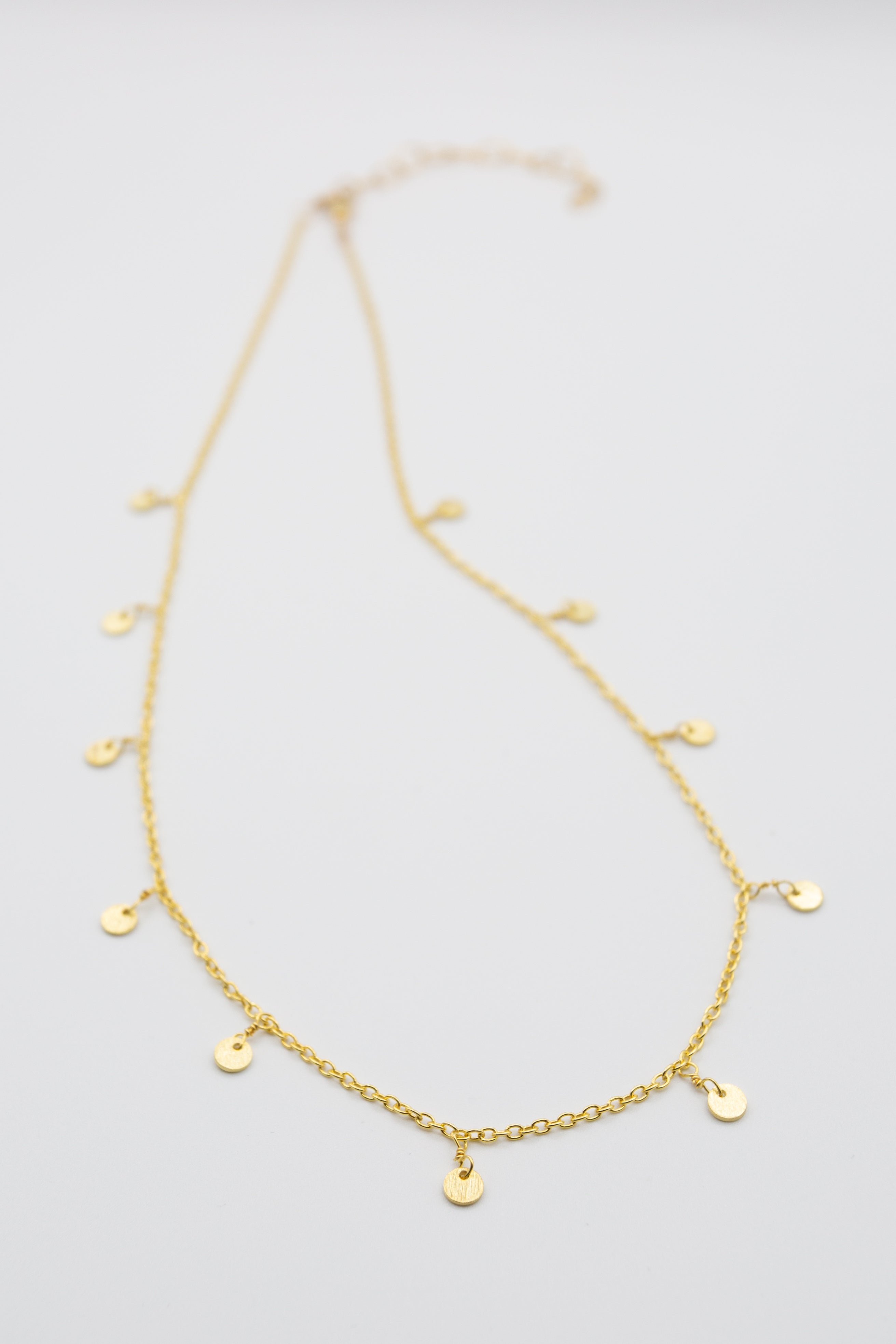 Baby gold filled coin drop necklace