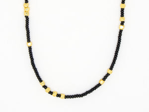 Black Seed Bead Necklace - 6870