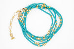 Turquoise and Gold Wrap Bracelet - B6298