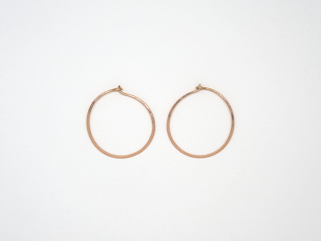 Small Rose Gold Round Hoops - E1689