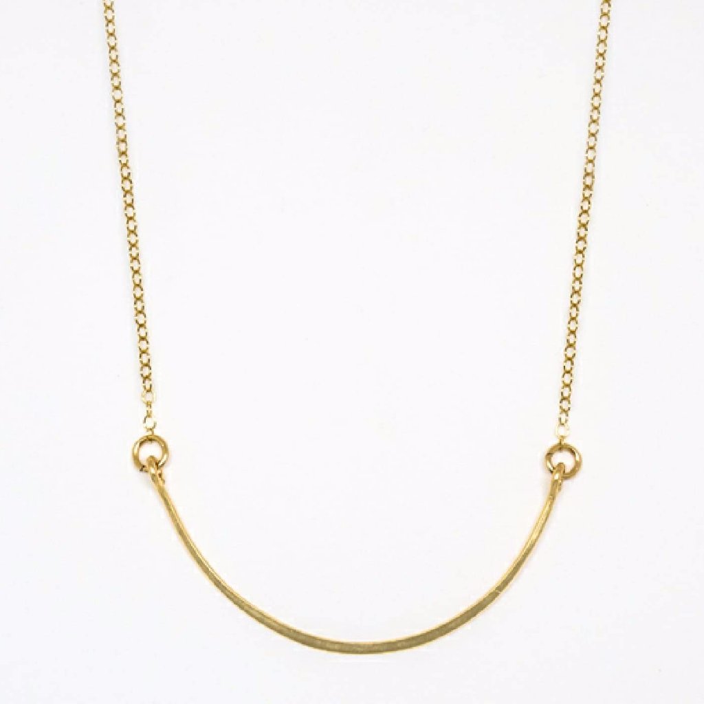 Gold Crescent Necklace - 7080